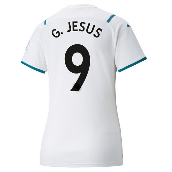 21/22 Gabriel Jesus Manchester City Away Women's Jersey - Click Image to Close