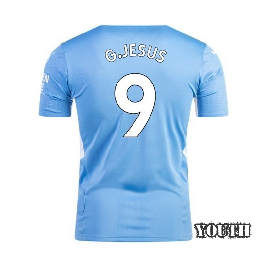 2021/22 Gabriel Jesus Manchester City Home Youth Jersey - Click Image to Close