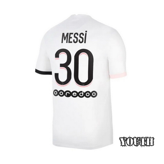 21/22 Lionel Messi PSG Away Youth Soccer Jersey