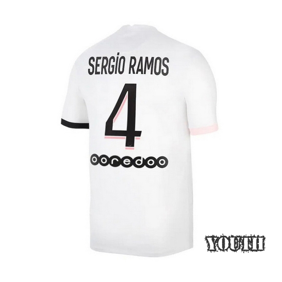 21/22 Sergio Ramos PSG Away Youth Soccer Jersey - Click Image to Close