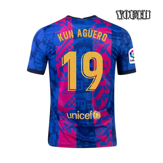 2021/2022 Sergio Aguero Barcelona Third Youth Jersey