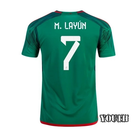 2022/23 Miguel Layun Mexico Home Youth Soccer Jersey