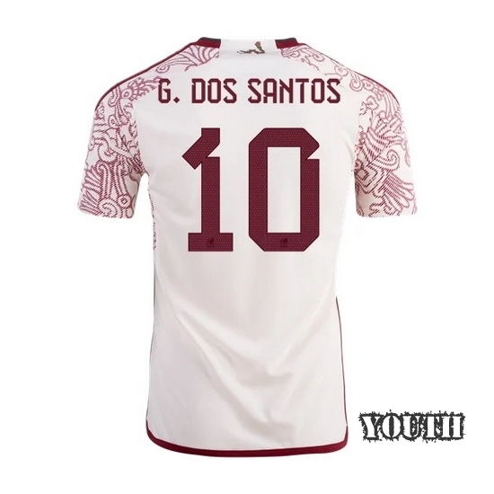22/23 Giovani Dos Santos Mexico Away Youth Soccer Jersey