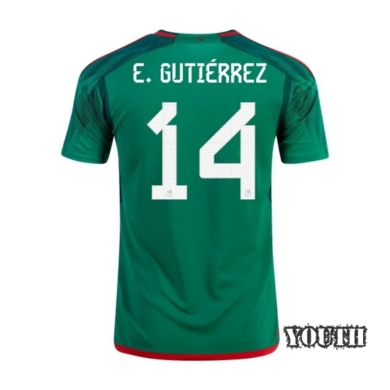 2022/23 Erick Gutierrez Mexico Home Youth Soccer Jersey