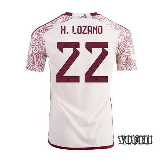 22/23 Hirving Lozano Mexico Away Youth Soccer Jersey