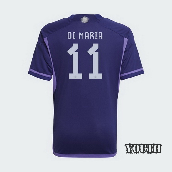 22/23 Angel Di Maria Argentina Away Youth Soccer Jersey