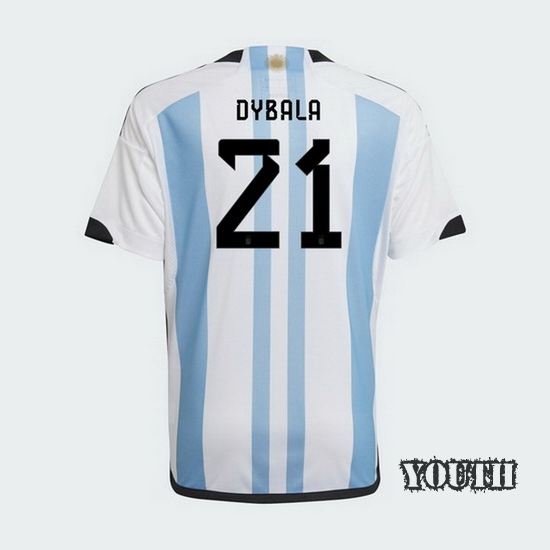 2022/23 Paulo Dybala Argentina Home Youth Soccer Jersey - Click Image to Close