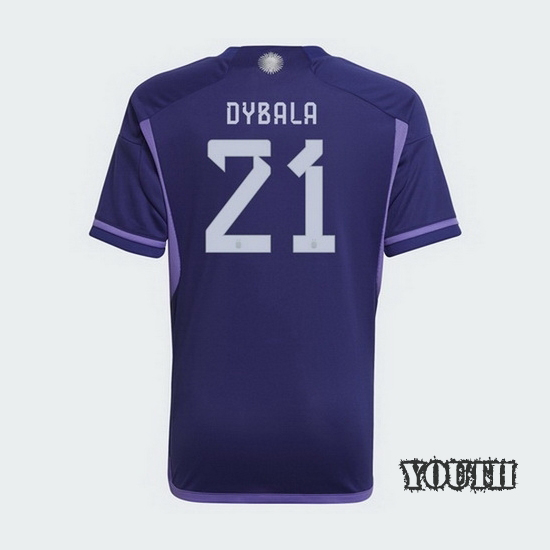 22/23 Paulo Dybala Argentina Away Youth Soccer Jersey