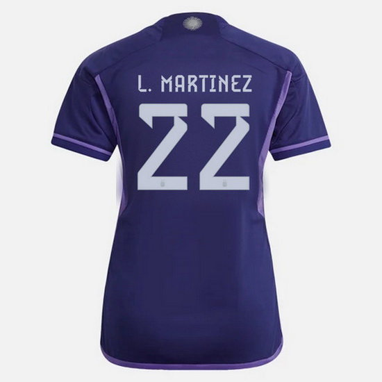 22/23 Lautaro Martinez Argentina Away Women's Soccer Jersey