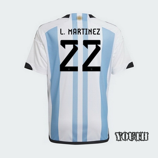 2022/23 Lautaro Martinez Argentina Home Youth Soccer Jersey
