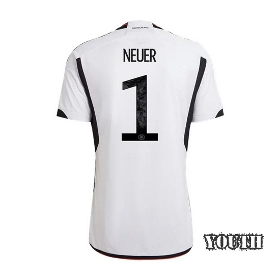 2022/23 Manuel Neuer Germany Home Youth Soccer Jersey