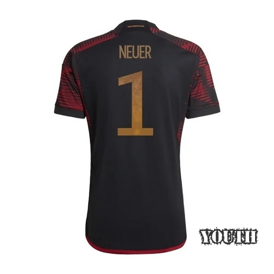 22/23 Manuel Neuer Germany Away Youth Soccer Jersey
