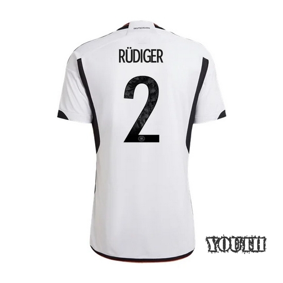 2022/23 Antonio Rudiger Germany Home Youth Soccer Jersey