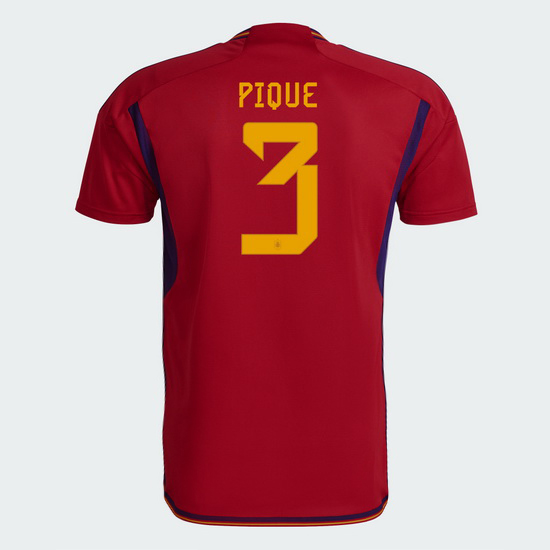 2022/23 Gerard Pique Spain Home Men's Soccer Jersey