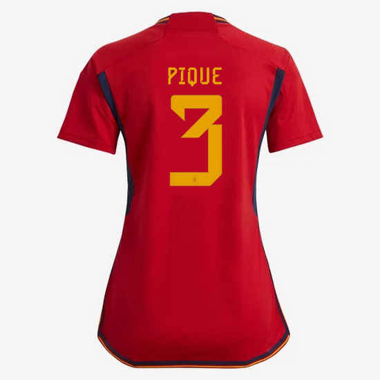 2022/23 Gerard Pique Spain Home Women's Soccer Jersey
