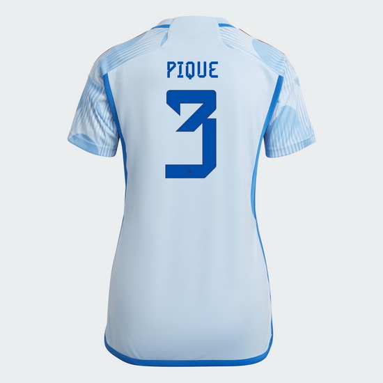 22/23 Gerard Pique Spain Away Women's Soccer Jersey