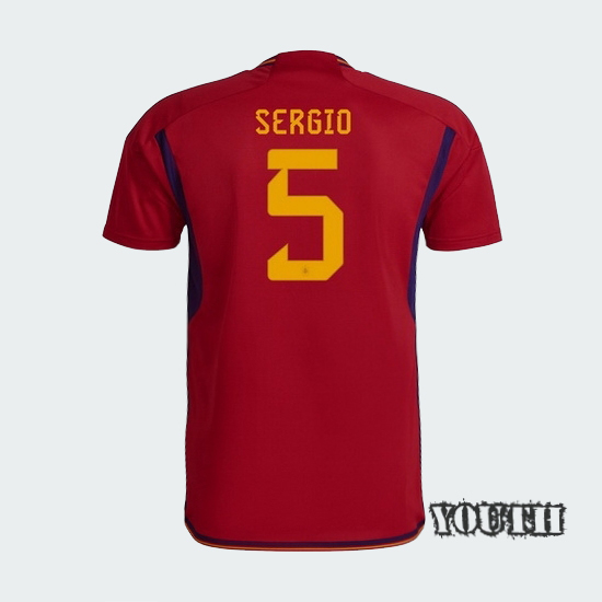 2022/23 Sergio Busquets Spain Home Youth Soccer Jersey