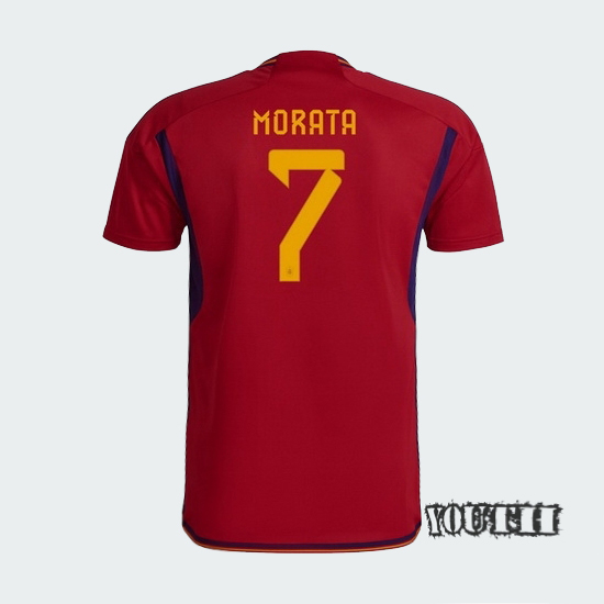 2022/23 Alvaro Morata Spain Home Youth Soccer Jersey