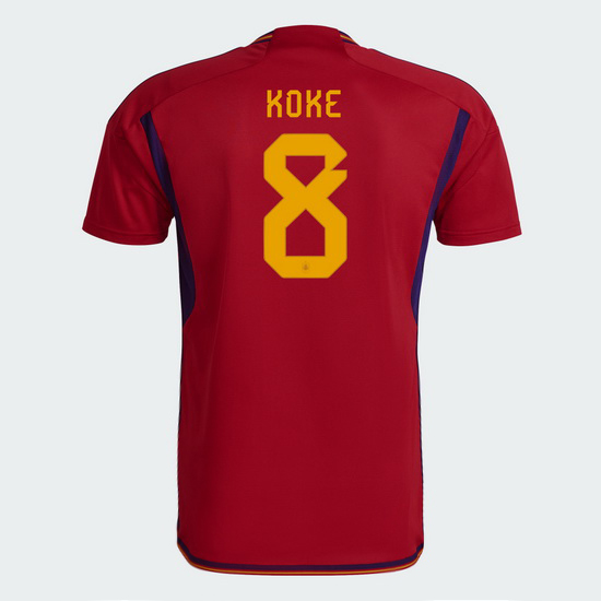 2022/23 Koke Spain Home Men's Soccer Jersey
