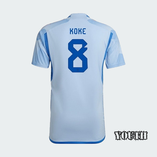22/23 Koke Spain Away Youth Soccer Jersey