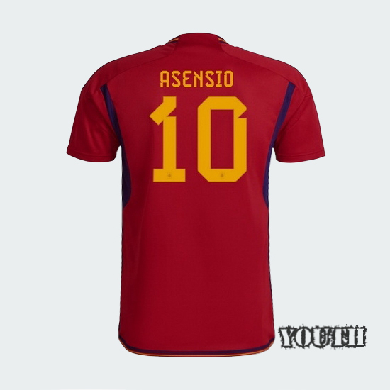 2022/23 Marco Asensio Spain Home Youth Soccer Jersey