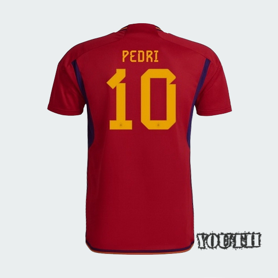 2022/23 Pedri Spain Home Youth Soccer Jersey