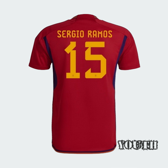 2022/23 Sergio Ramos Spain Home Youth Soccer Jersey