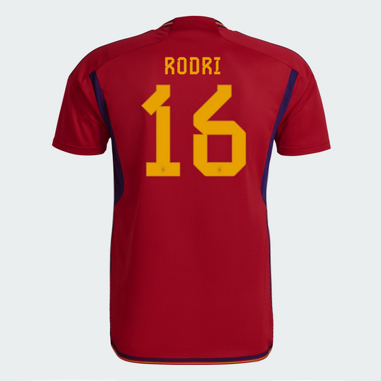 2022/23 Rodri Spain Home Men's Soccer Jersey