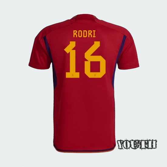 2022/23 Rodri Spain Home Youth Soccer Jersey