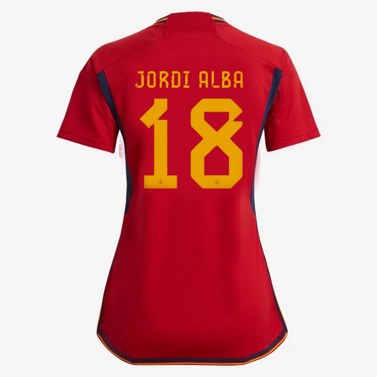 2022/23 Jordi Alba Spain Home Women's Soccer Jersey