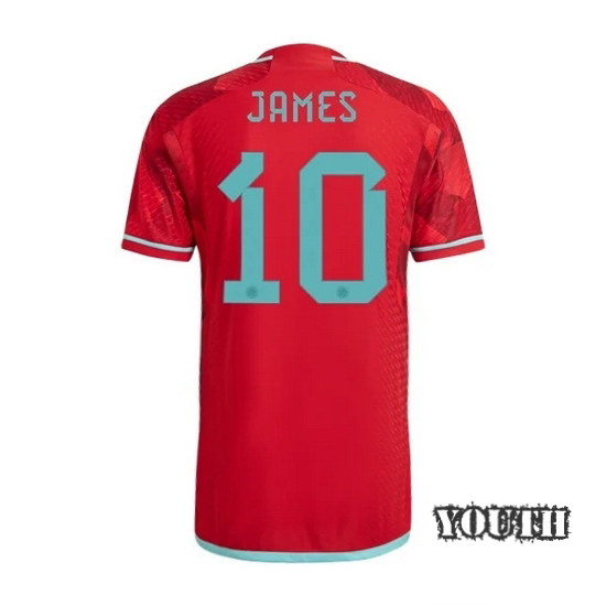22/23 James Rodriguez Colombia Away Youth Soccer Jersey