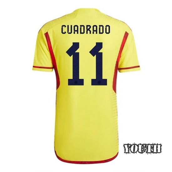 2022/23 Juan Cuadrado Colombia Home Youth Soccer Jersey