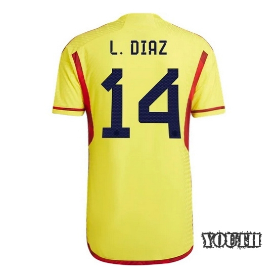 2022/23 Luis Diaz Colombia Home Youth Soccer Jersey