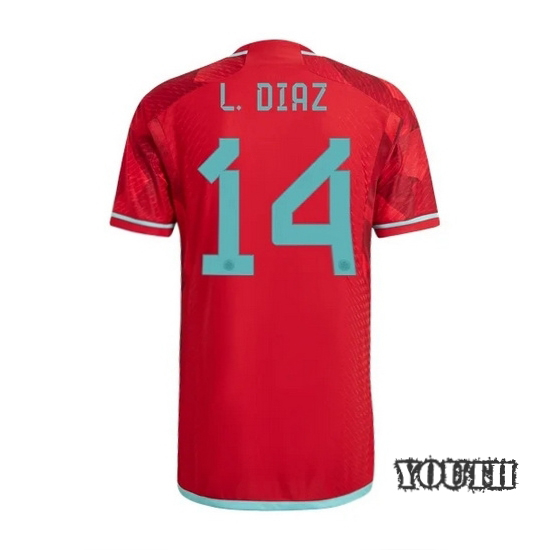22/23 Luis Diaz Colombia Away Youth Soccer Jersey