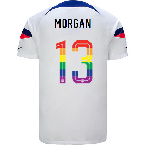USA White Alex Morgan 2022/23 Men's PRIDE Jersey