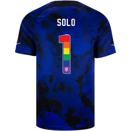 USA Away Hope Solo 22/23 Men's Jersey Rainbow Number