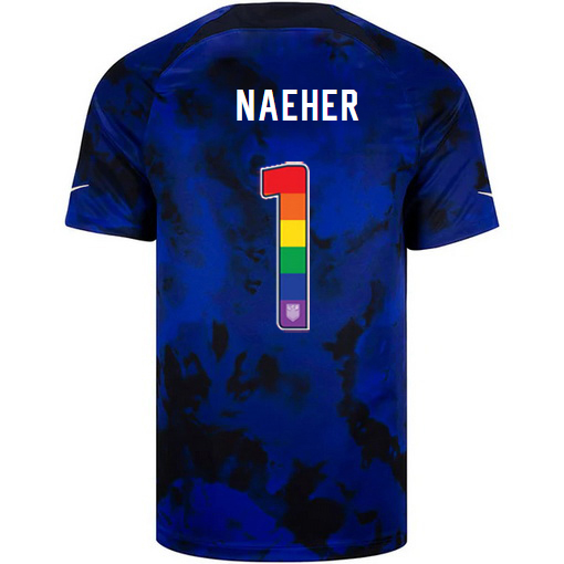 USA Away Alyssa Naeher 2022/23 Men's Jersey Rainbow Number