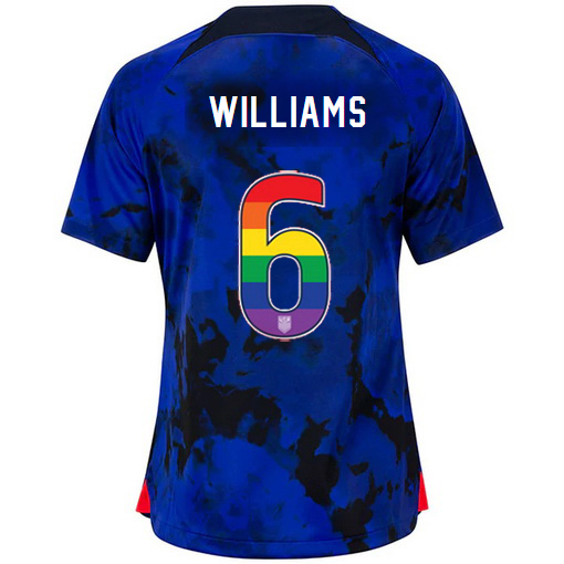 USA Away Lynn Williams 2022/23 Women's Jersey Rainbow Number