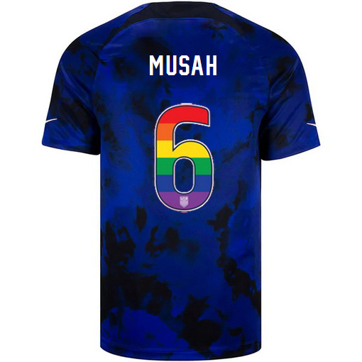 USA Away Yunus Musah 22/23 Men's Jersey Rainbow Number
