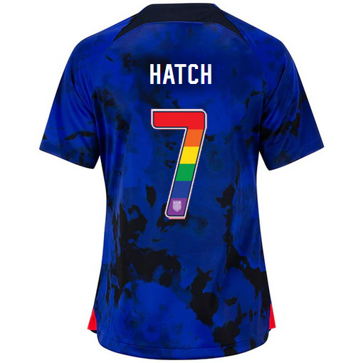 USA Away Ashley Hatch 2022/23 Women's Jersey Rainbow Number