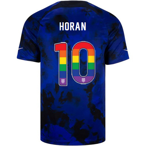 USA Away Lindsey Horan 2022/2023 Men's Jersey Rainbow Number