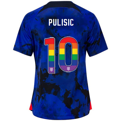 USA Away Christian Pulisic 2022/2023 Women's Jersey Rainbow Number