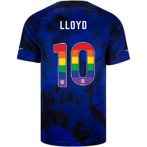 USA Away Carli Lloyd 2022/23 Men's Jersey Rainbow Number