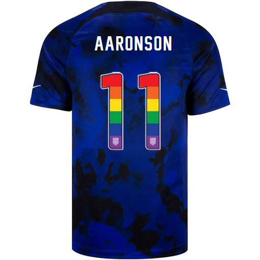 USA Away Brenden Aaronson 2022/23 Men's Jersey Rainbow Number