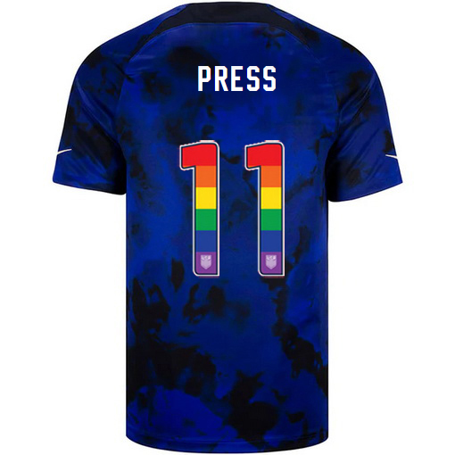 USA Away Christen Press 2022/2023 Men's Jersey Rainbow Number