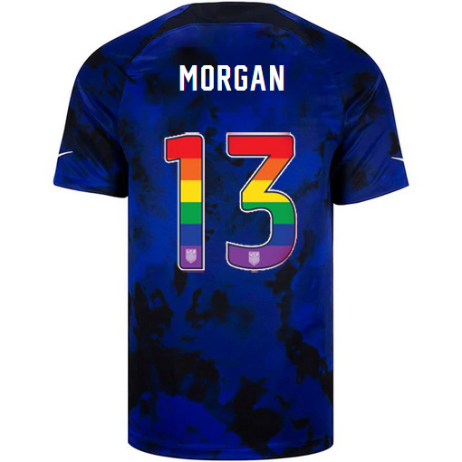 USA Away Alex Morgan 22/23 Men's Jersey Rainbow Number
