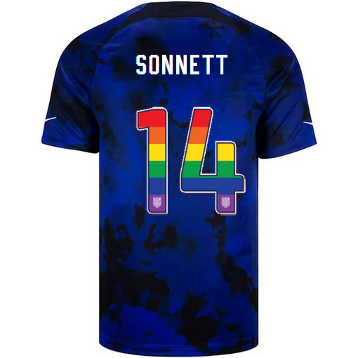 USA Away Emily Sonnett 2022/23 Men's Jersey Rainbow Number