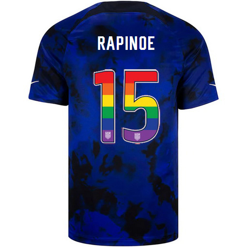 USA Away Megan Rapinoe 2022/2023 Men's Jersey Rainbow Number