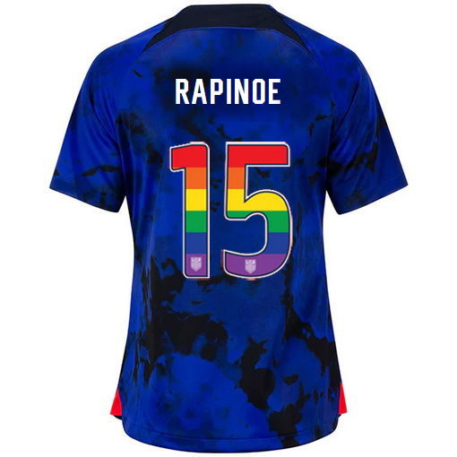 USA Away Megan Rapinoe 2022/23 Women's Jersey Rainbow Number