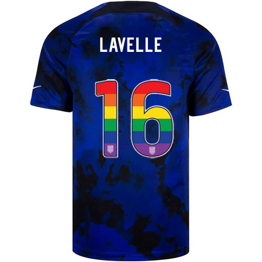 USA Away Rose Lavelle 22/23 Men's Jersey Rainbow Number